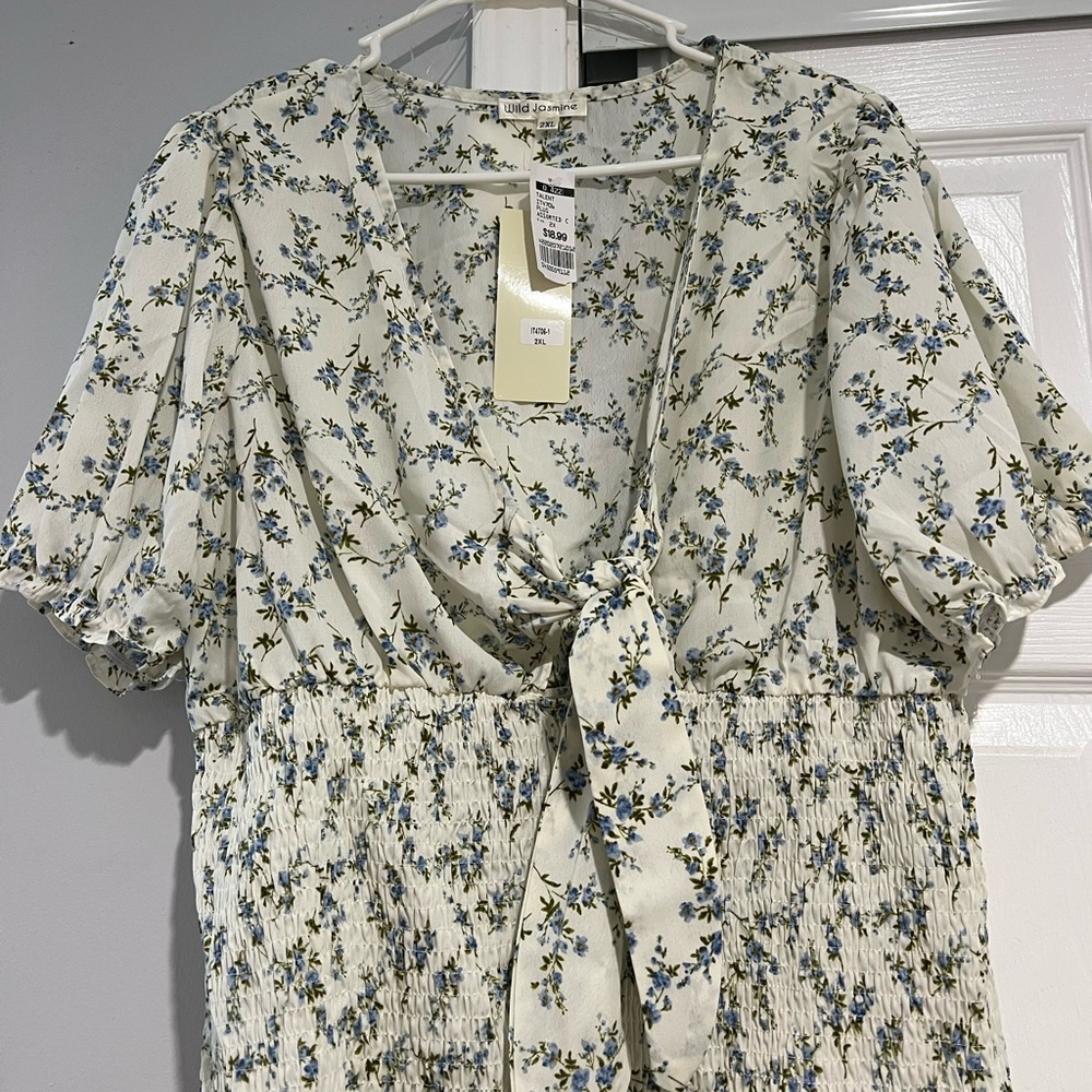 Front Tied Floral Top